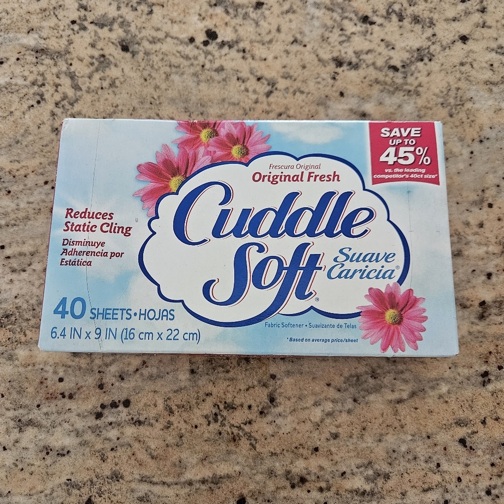 Cuddle Soft Fabric Softener Dryer Sheets Original Fresh